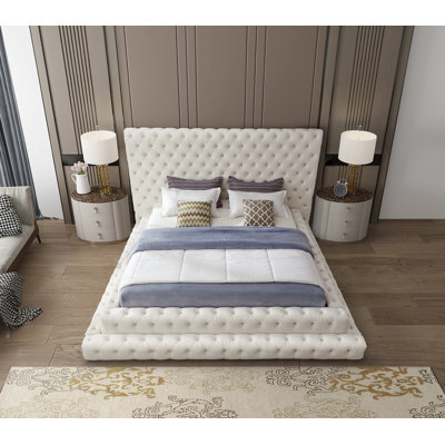 Lit en velours Dymphia Revel