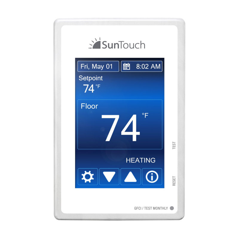 Thermostat de plancher chauffant 120 L 3 po x l 3 po avec thermostat programmable