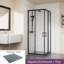 Saracen Sliding Door Slate Effect Square Shower Enclosure with Tray  1900 x 900 mm-157527871-157527870