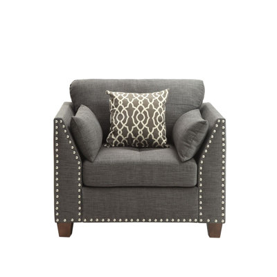 Chaise gris anthracite Laurissa avec 3 coussins