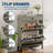 Slim 9.4" Shoe Cabinet with Flip Drawers, Adjustable Shelves, Top Storage Drawer & Side Hooks for Entryway-1428241583