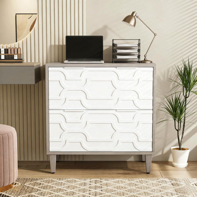 Classeur 2 tiroirs, armoire de rangement spacieuse