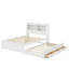 Lit plateforme double avec lit gigogne, tiroirs et port USB-673274724