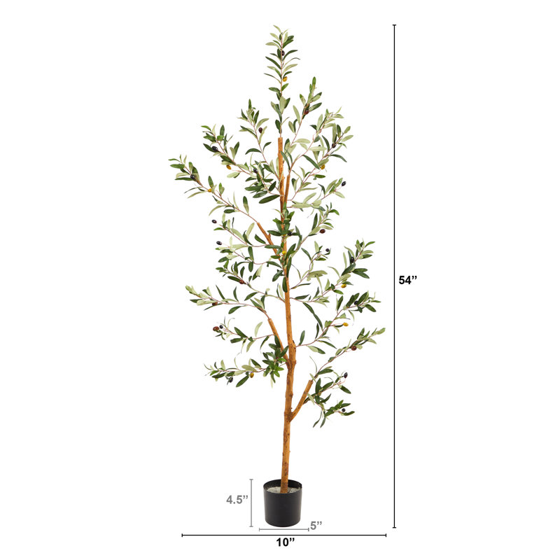Olive artificielle en pot, H 54 po x l 10 po x P 10 po