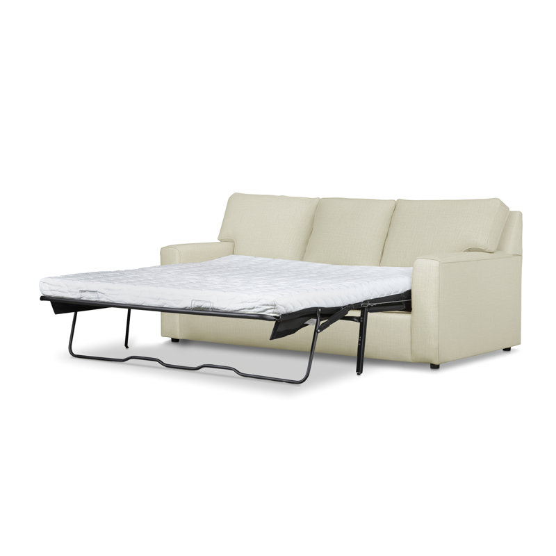 Leigh 84" Square Arm Sofa Bed, Natté perle Conversation