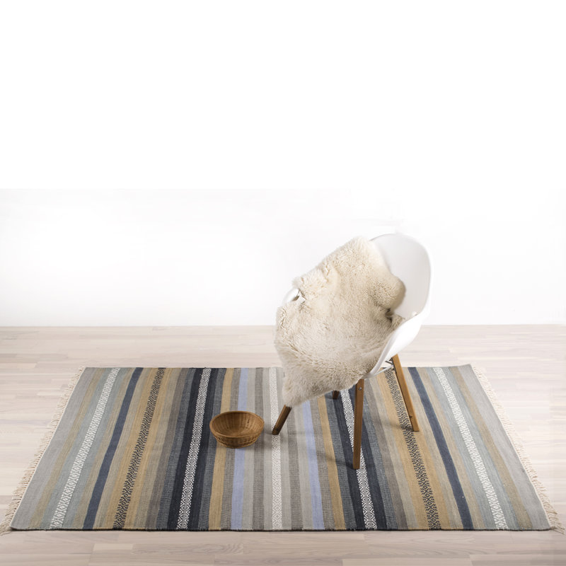 Barrows Striped Hand Woven Area Rug, Rectangle 140 x 200cm
