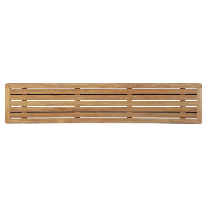 Layout Bench, 17" H x 74" W x 15" D, Natural Teak/Forge Gray