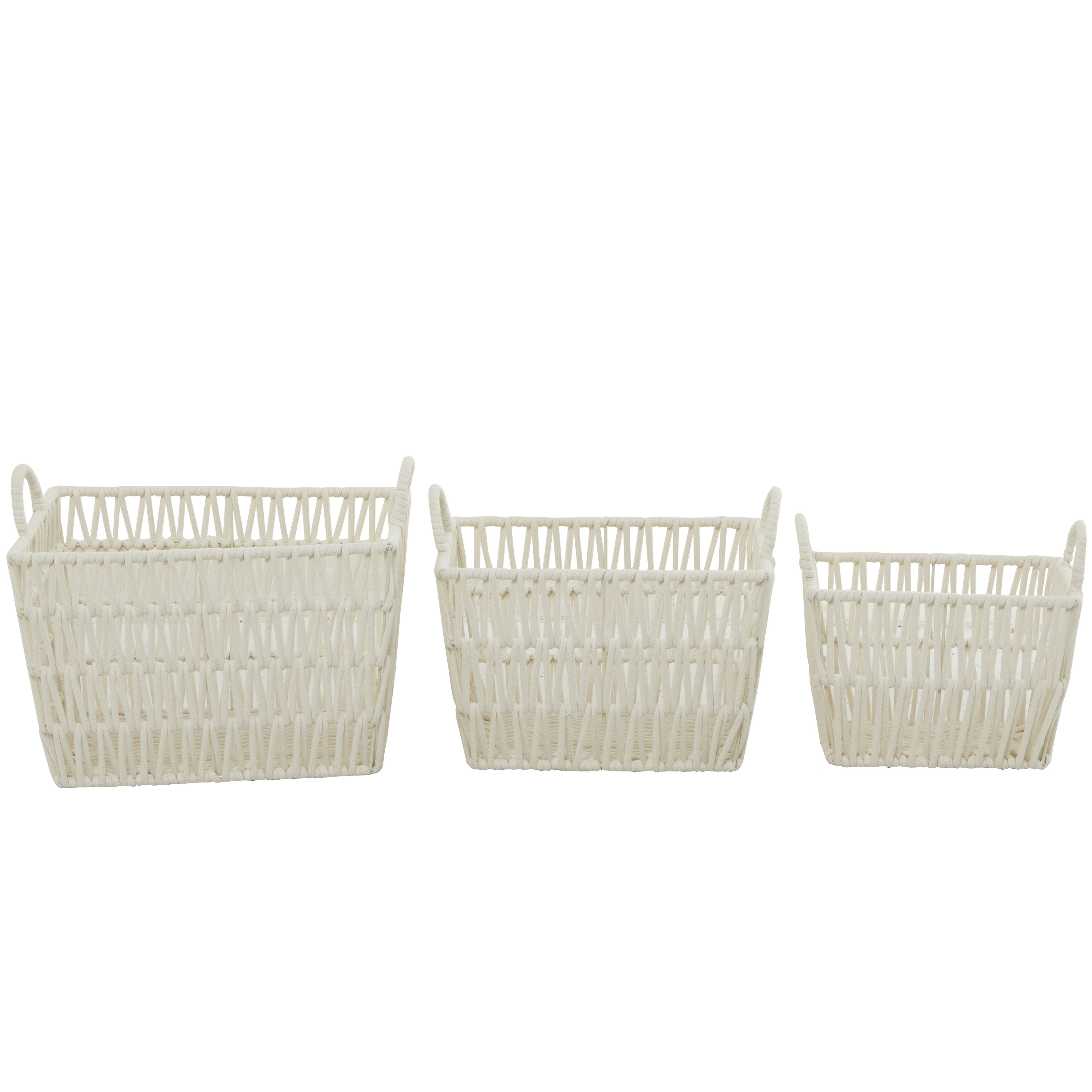 Plastic Basket, Small | The Stable Collection | Multi-Use Storage Basket | Rectangular Cabinet Organizer | Baskets for Organizing with Handles | Home