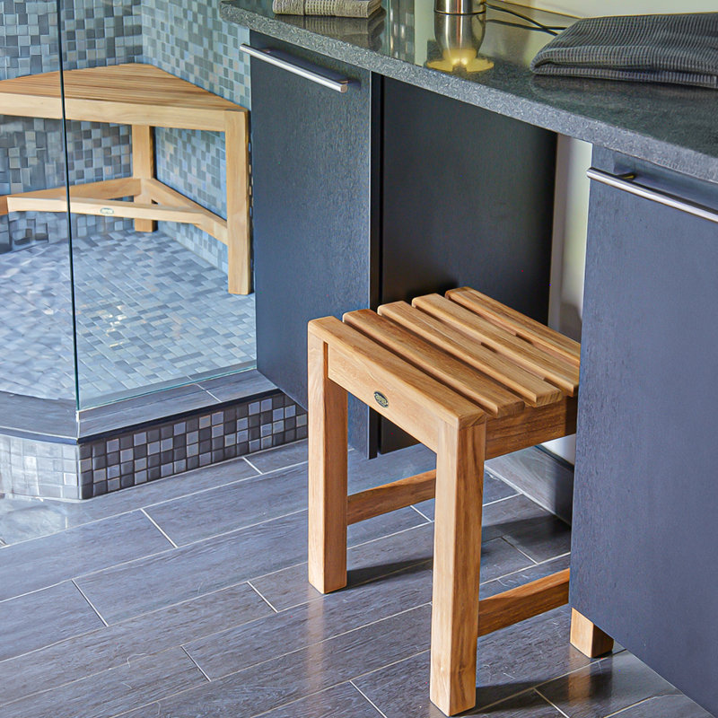 Coach 16" Natural Teak Wood Shower Bench