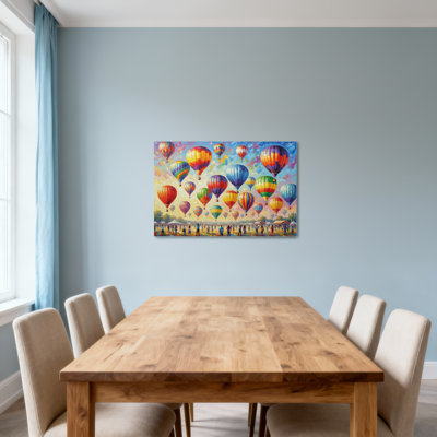 Landscape & Nature Colorful Hot Air Balloons Flying Sky Scene