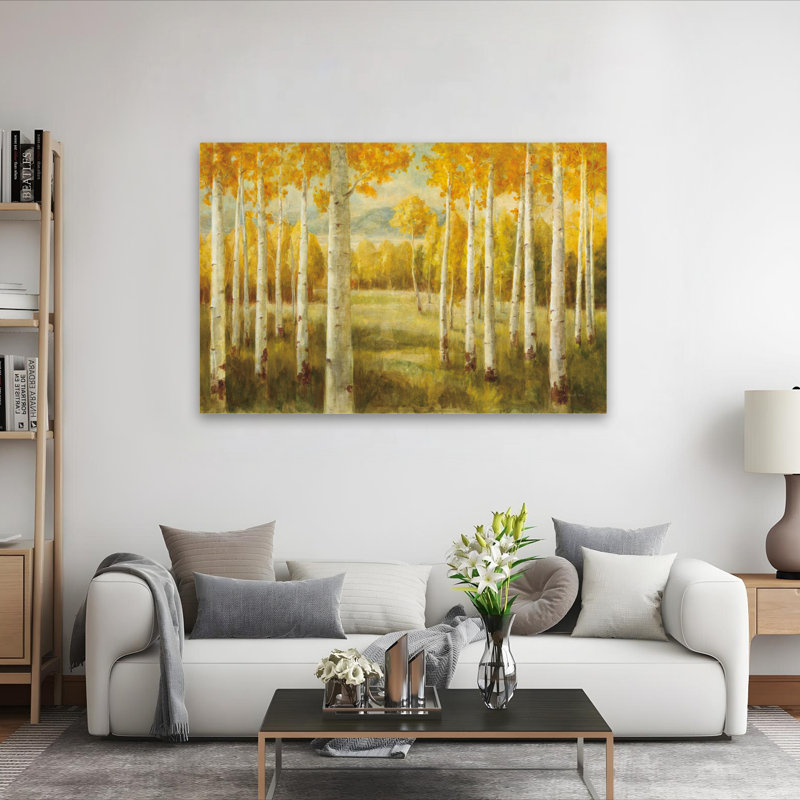 Art automnal et bouleau Aspen Birches, H 40 po x l 60 po