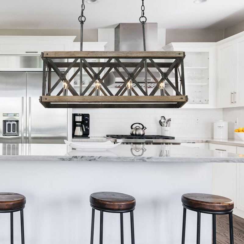Rakeria 4 - Light Black/Brown Square/Rectangle Pendant
