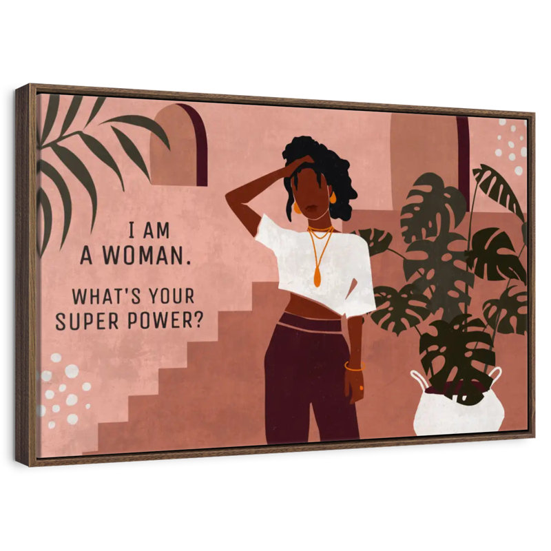 I Am A Woman II, 43 po x 29 po, Cadre flottant en noyer