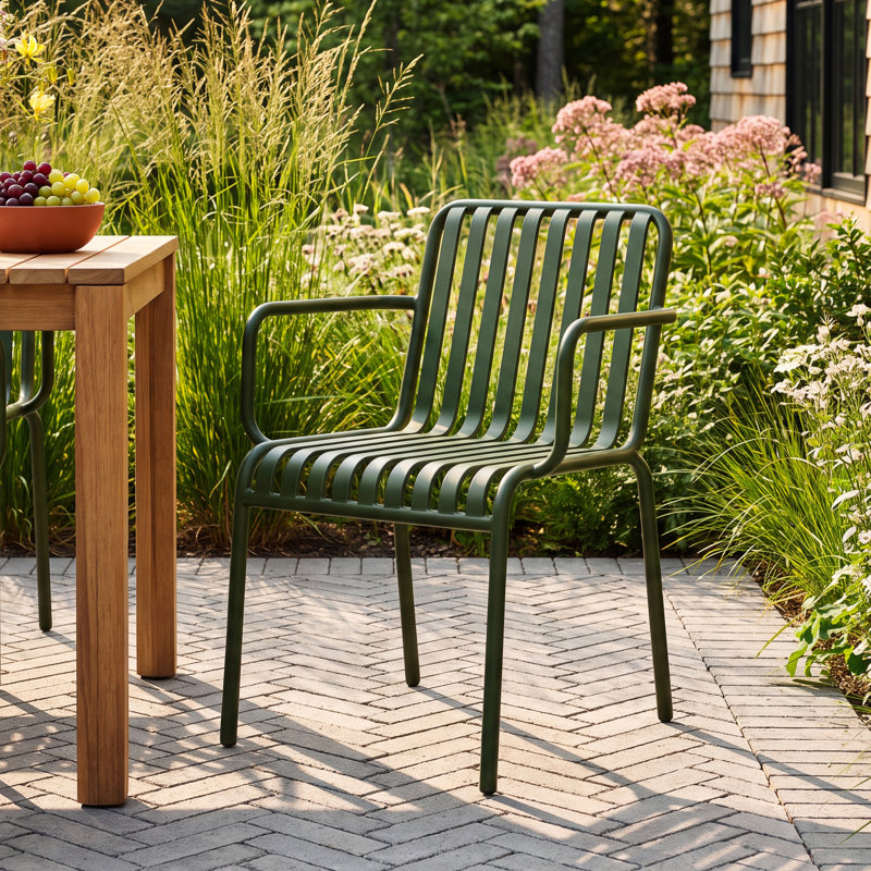 Abra Patio Dining Chair, Dark Green