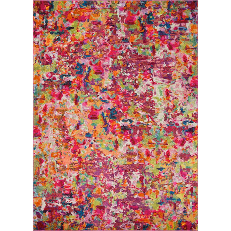 Tapis rouge à motif géométrique, Rectangle 5 pi x 8 pi