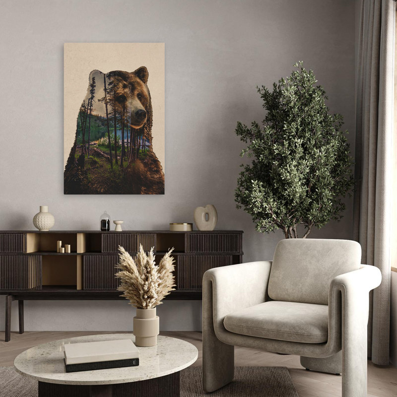 Bear Lake - Art contemporain avec des ours, H 36 po x l 24 po