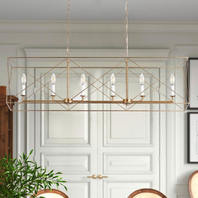 6-lamp gold adjustable iron pendant light