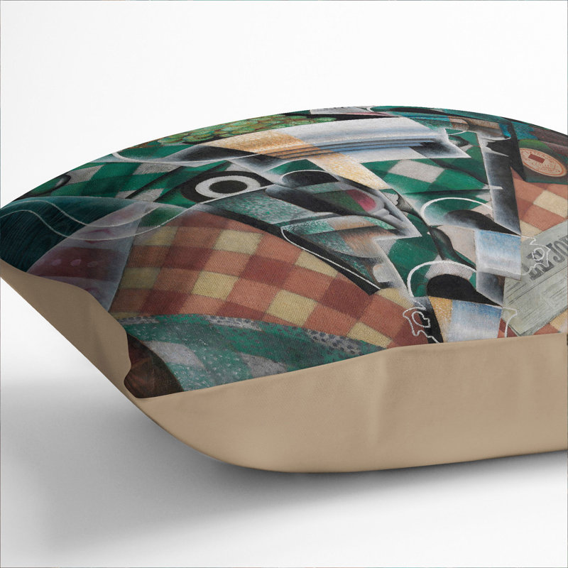 Abstract Square Cushion, 55cm H x 55cm W x 20cm D, Stone