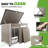 Wooden Dog House with Raised Feet, Dog Kennel with Anti-Chewing Iron Frames for Outdoor & Indoor, Gray-1182887855