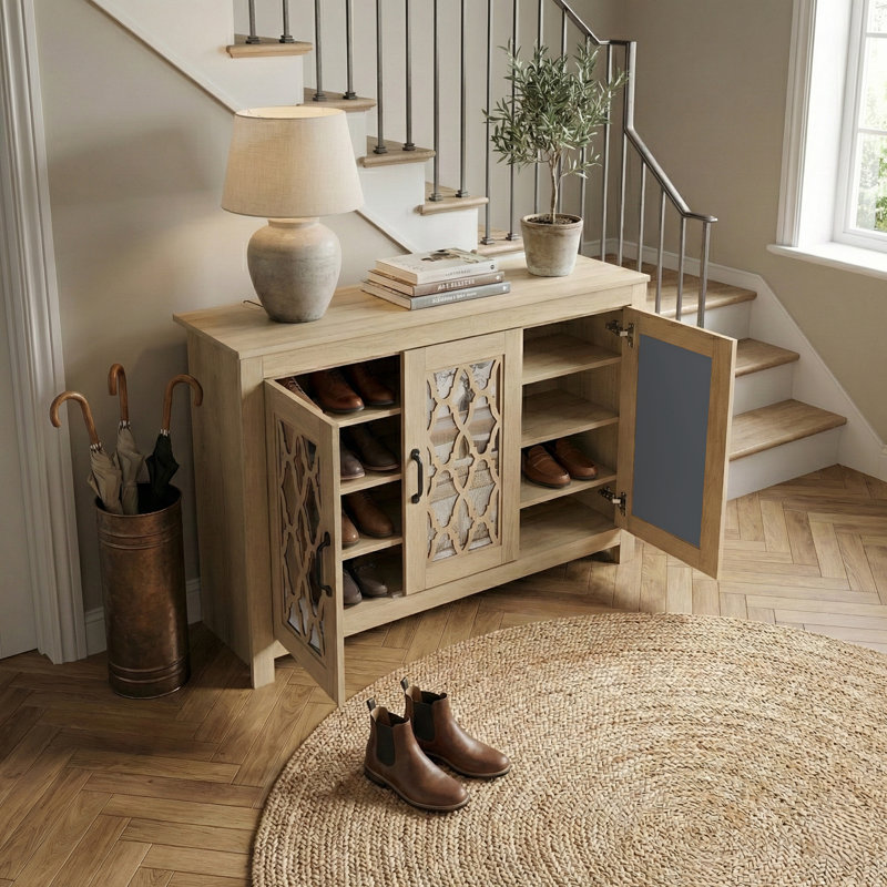 Chessani 16 Pair Shoe Storage Cabinet, Oslo Oak
