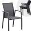 Entièrement assemblé, 4 chaises grises, aluminium, sièges empilables et respirants, petites terrasses 4 mailles de patio entièrement maillées, capacité de poids extérieure de 360 lb