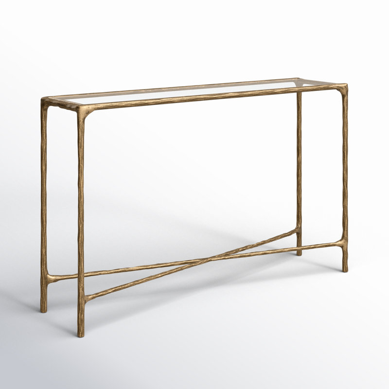 Evelynn 48'' Console Table, Clear, Brass