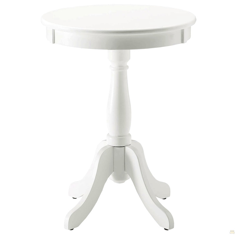 Table d'appoint avec piédestal tourné, Blanc