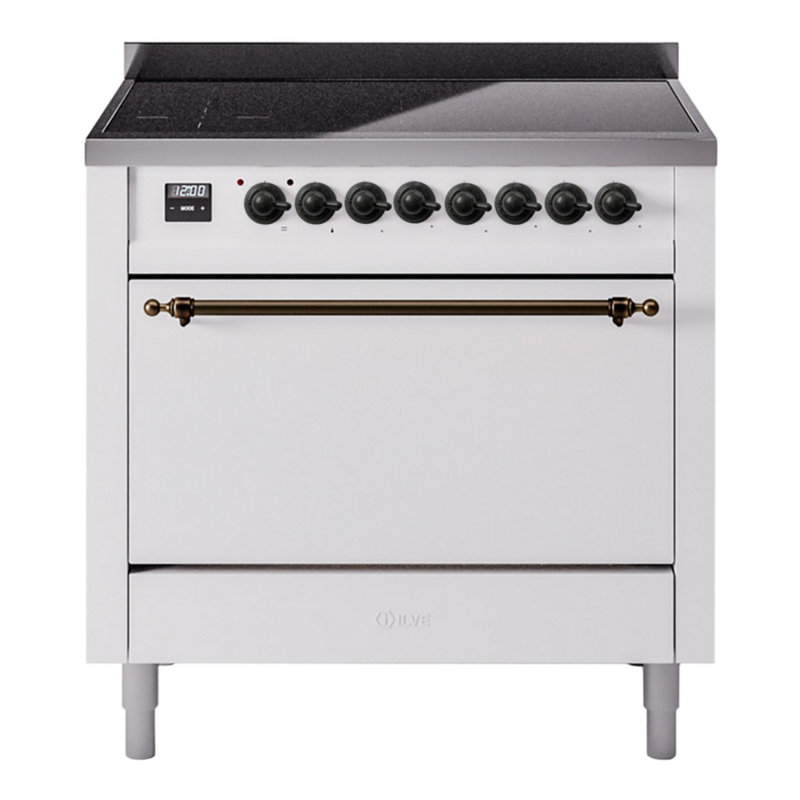 ILVE Nostalgie II 36 in Induction Range, White/Bronze