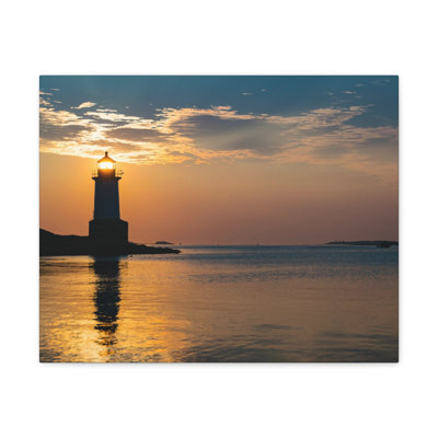 Art floral sur toile, "Nature du phare à l'aube"