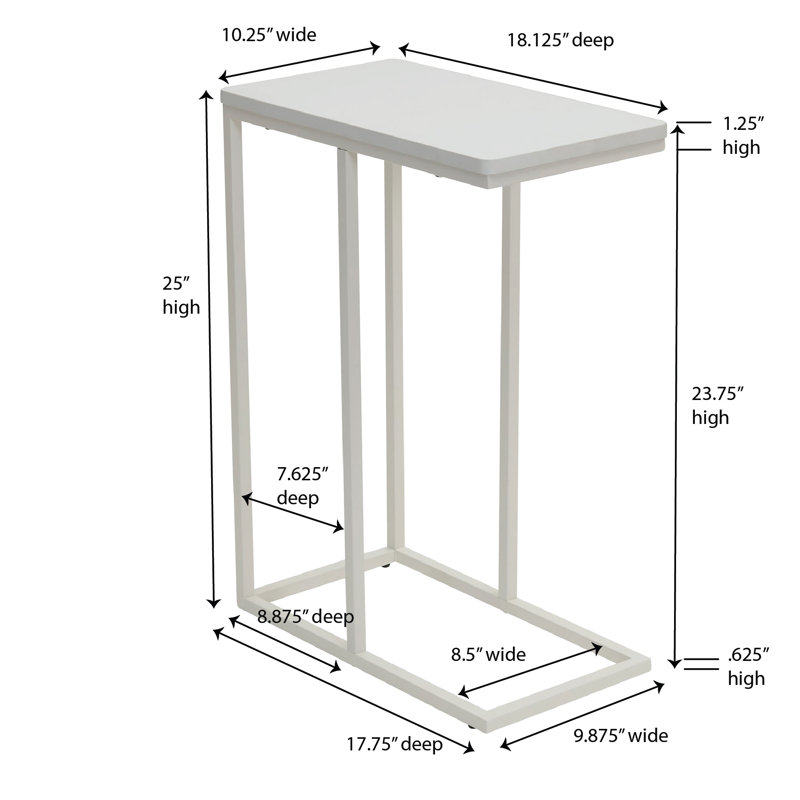 C Table Slate , White