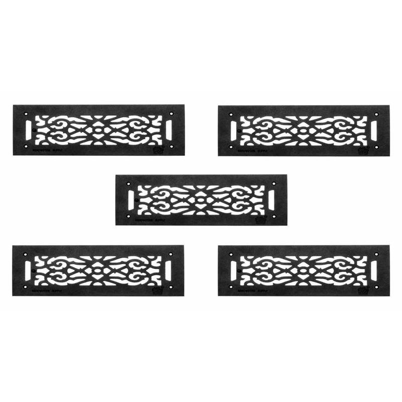 5 grilles en fonte d’aluminium noir 5,5 po x 16 po