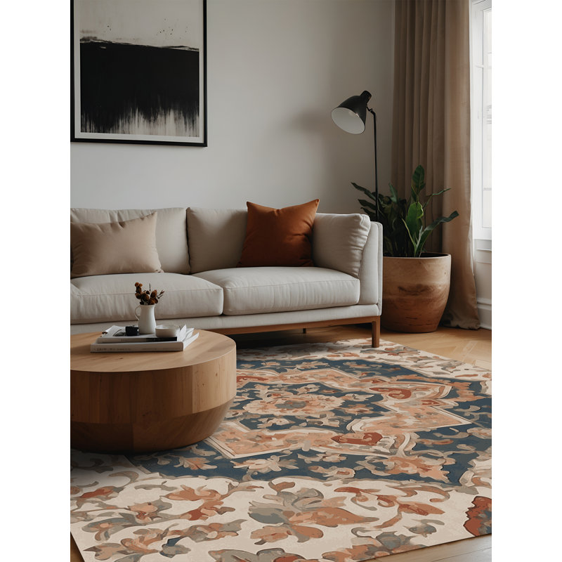 Machine Washable Brown Area Rug, Square 7'