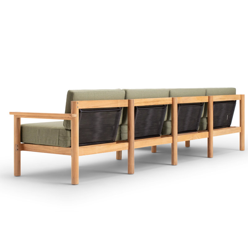 Haven Outdoor 5 - Seat Patio Sectional, Sunbrella Leaf