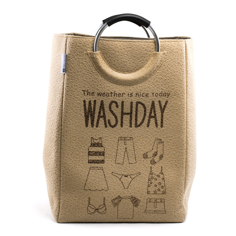 Fabric Laundry Bag with Handles, Brown