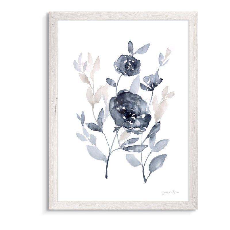 «Pe pivoines in Grey II» par Paul Cezanne - reproduction d'art encadrée, H 30 po x l 22 po x P 1,25 po, Cadre de toile blanc