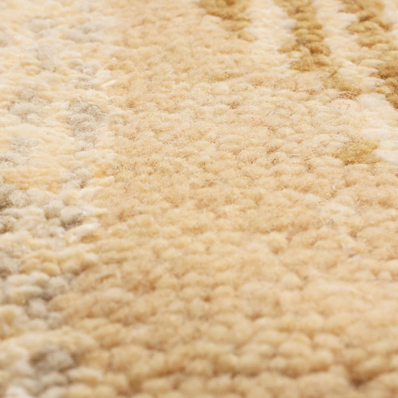 Rug & Kilim’S Scandinavian-Inspired Geometric Beige Cream Wool Pile Rug, Rectangle 6' x 9'