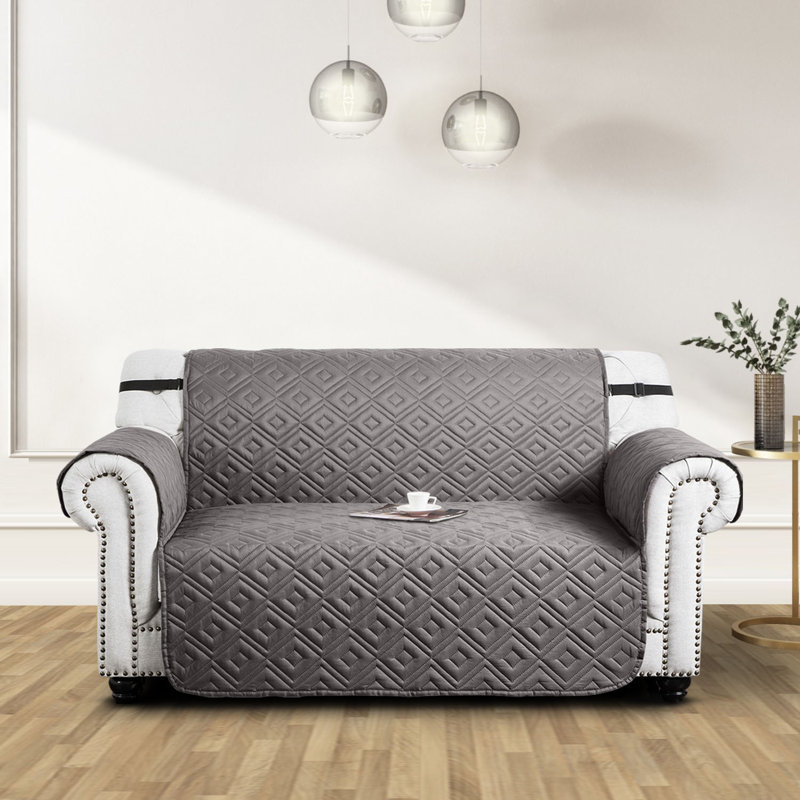 Box Cushion Sofa Slipcover, Light Grey, 179cm H x 224cm W