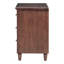 Brown 3 Bedside Cabinet, Stable Structure And Slide Bar, Bedroom Decor Nightstand With Frame Iron Handles, Storage Needs