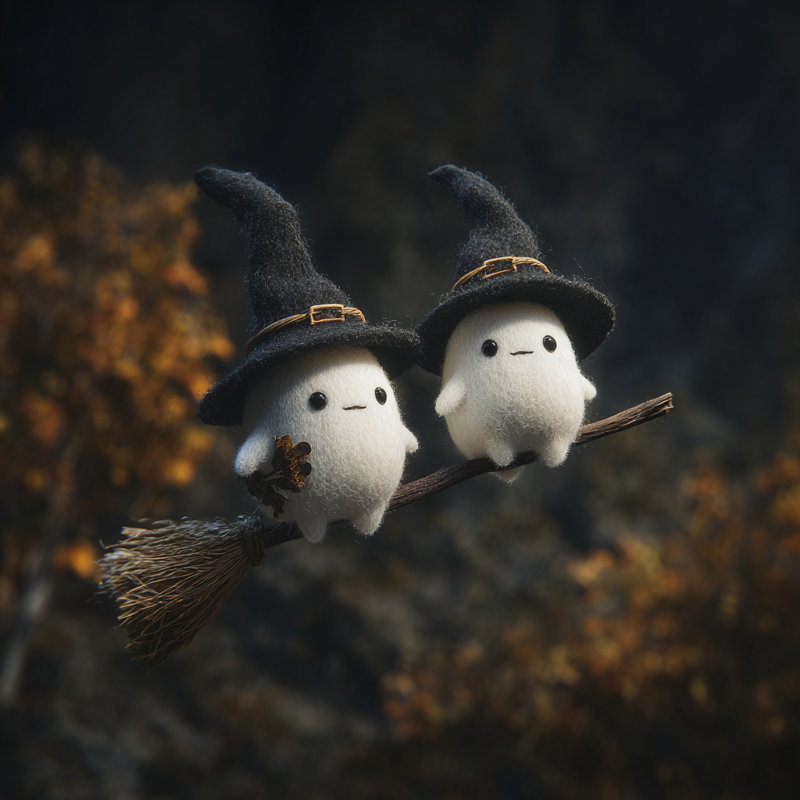 «Tiny Witches on Branch», art mural sur toile
