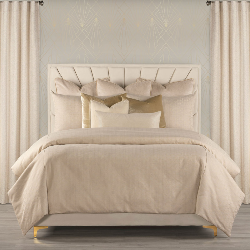 Star Attraction Geometric Duvet Cover & Insert Set, Champagne, King Duvet + 10 Additional Piece