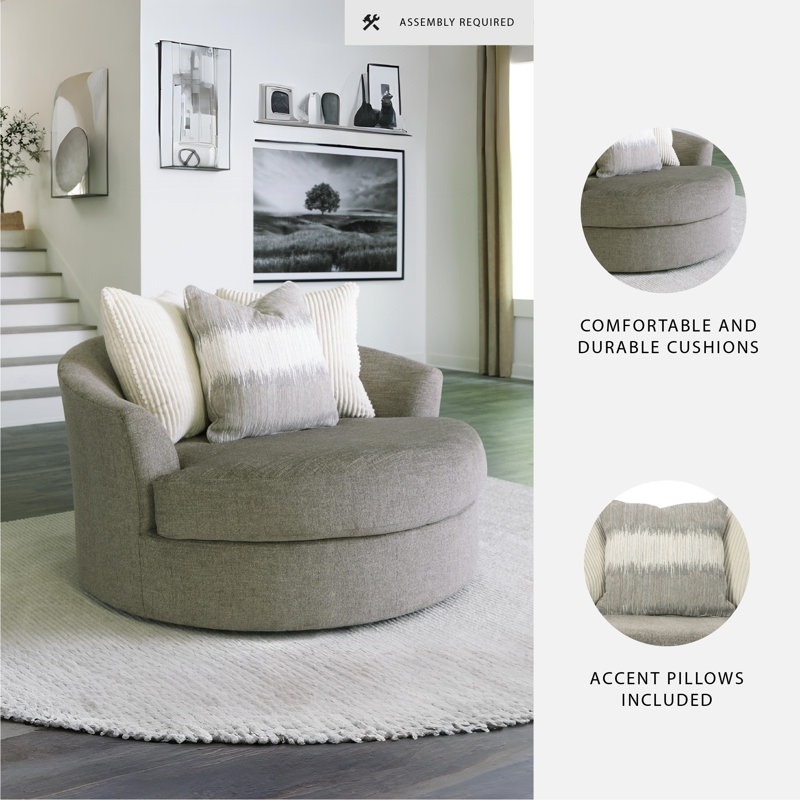 Upholstered Swivel Chair And A Half
