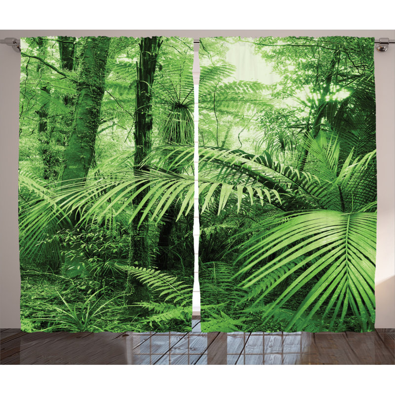 Rainforest Semi-Sheer Rod Pocket Curtain Panels, 54" x 63"