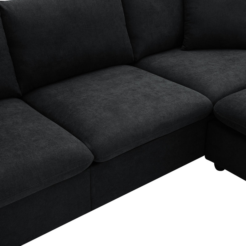 Canapé modulaire moderne en L avec canapé convertible 4 pièces