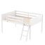 Lit mezzanine bas en bois blanc avec ajout de chambre à coucher polyvalent et durable