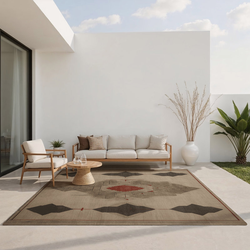 Tapis intérieur et extérieur Age-Worn Grace, Rectangle 1 pi 6 po x 2 pi 6 po