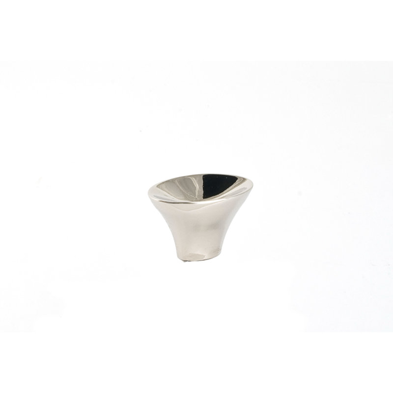 Lotus Oval Knob, 0.875" H x 1.375" W x 0.875" D, Polished Nickel