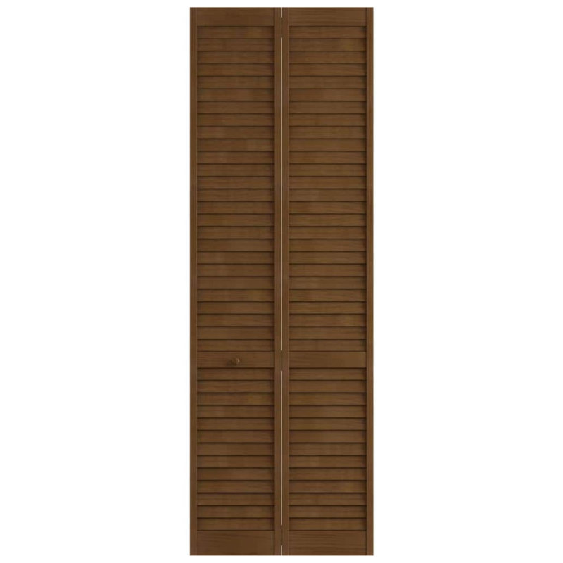 Porte pliante en pin à persiennes, Espresso, 30 po x 96 po