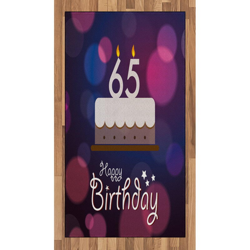Birthday High Density Long Fiber Poly Threads Decorative Area Rug Carpet, Rectangle 2'7" x 5'
