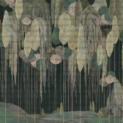 Enchanted Hanging Botanical Elements Wallpaper Mural