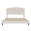 Lit en lin beige capitonné Diamond-639407024